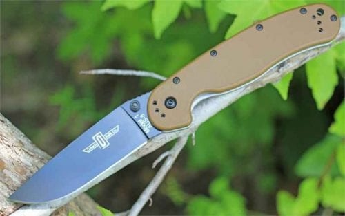 Ontario Rat Folder 1 коричневая рукоять черный клинок